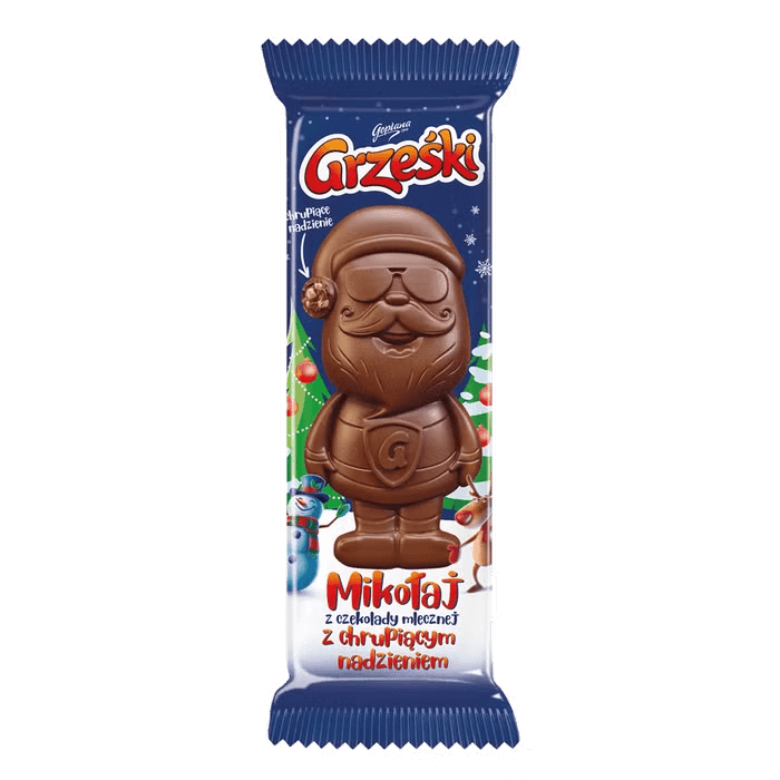 Mikołaj Grześki z czekolady mlecznej z chrupiącym nadzieniem